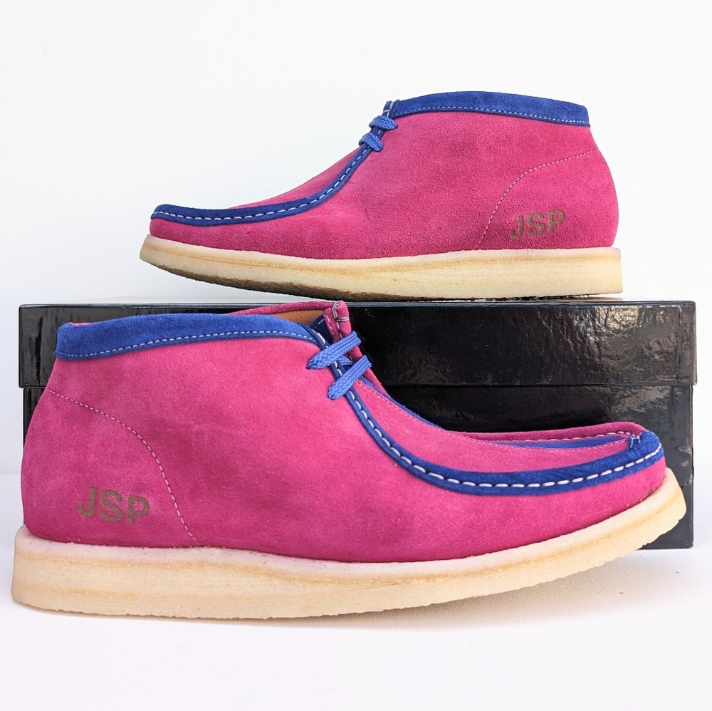Padmore & Barnes Men's x JSP P404 Campari moccasin leather shoes - SIZE 9.5